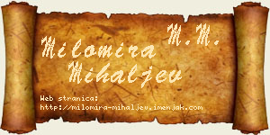 Milomira Mihaljev vizit kartica